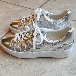Michael Kors Silver Women's Sneakers Sz 9 NWT